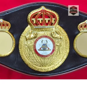 WBA Open Crown replica belt, front view showing the center plate and side plates