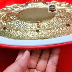 Custom championship belt brass center plate detail