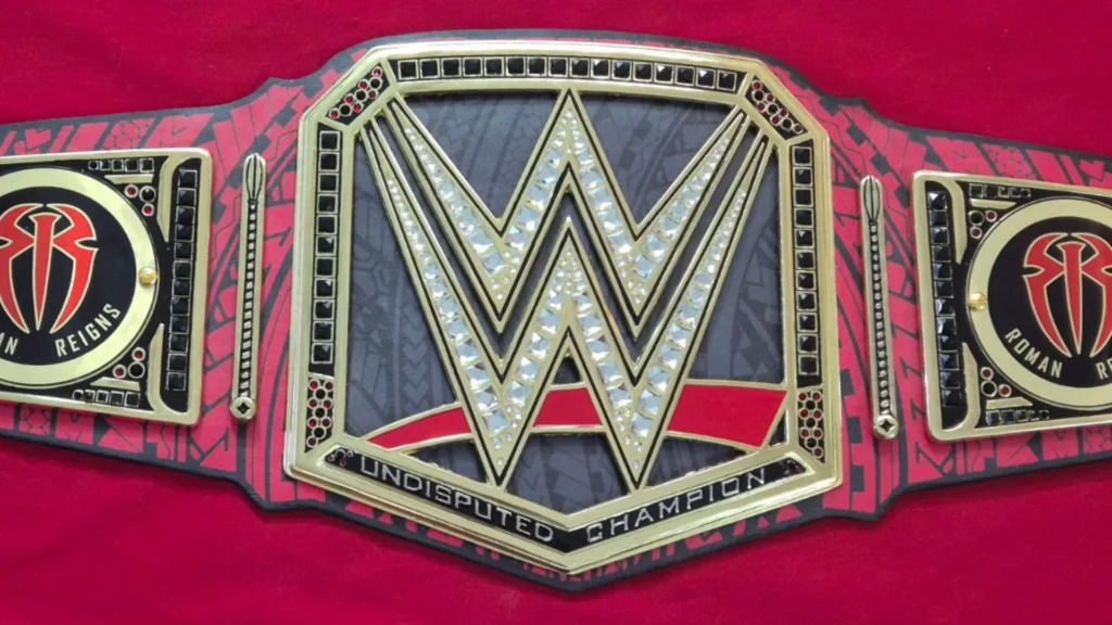 Roman Reigns 1316 style replica of the Undisputed WWE Championship belt, front view